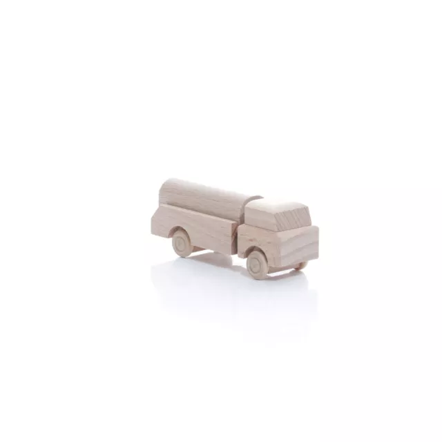 Jouet en Bois Lastenauto Camion Poubelle Nature Hxlxp 3,5x7,5x3cm Neuf Voiture