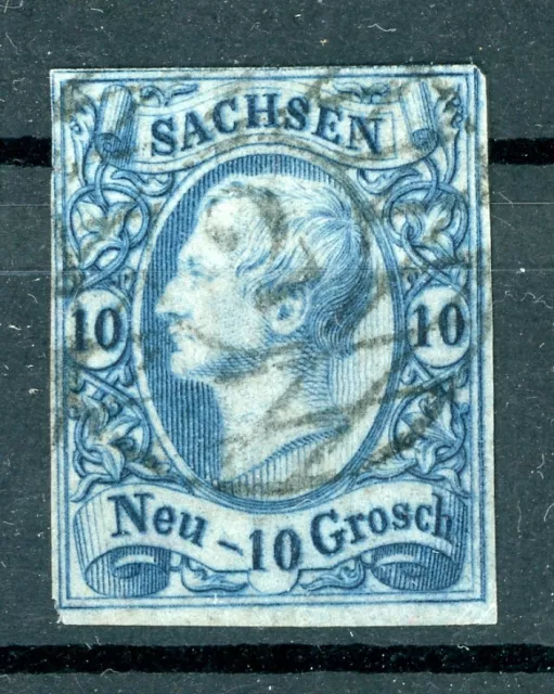 Sachsen: Mi.Nr.13c gestempelt "2" Leipzig, Befund Vaatz BPP. Mi: 420,-