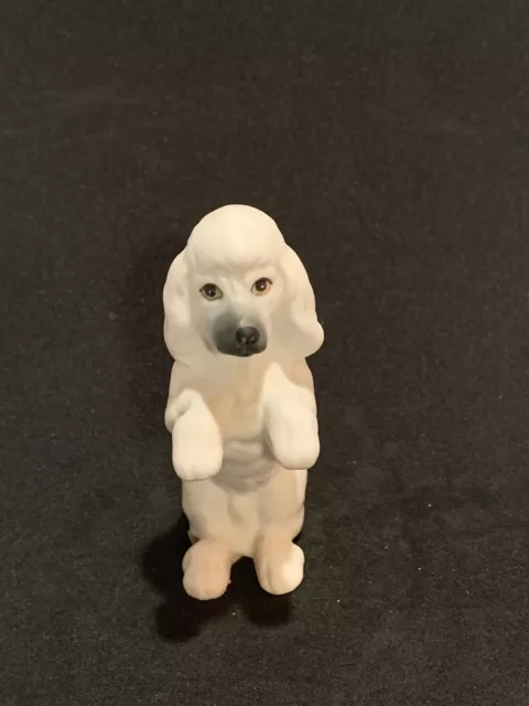 Vintage Lefton Poodle Figurine 3” Bone China 02627