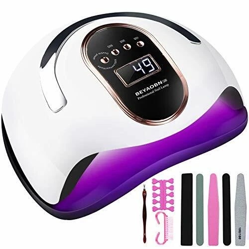 BEYAOBN 168W Lampe UV Sèche Ongles,Lampe à Ongles UV LED Séchoir à Ongles Profes