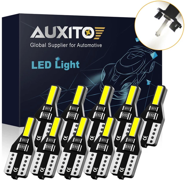 10PCS LED T10 194 168 W5W Interior Map Dome Trunk License Plate Light Bulb White