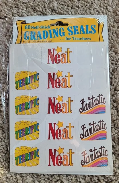 Neat Stickers Grading Seals Teachers  Eureka Paper Magic Group USA NOS Vtg READ