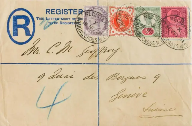 Groß Britannien. Umschlag 1891. 2 P Übersee Ganze Postal Zertifikat Von Londr
