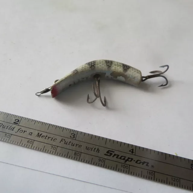 Kautzky Lazy Ike 2 Vintage Plastic Crankbait Fishing Lure Green with Spots