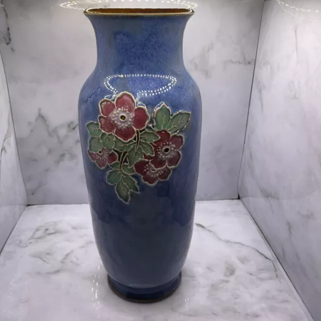 ROYAL DOULTON ART NOUVEAU LAMBETH TUBE LINE VASE by MAUD BOWDEN 10 " 25.5 CM HT