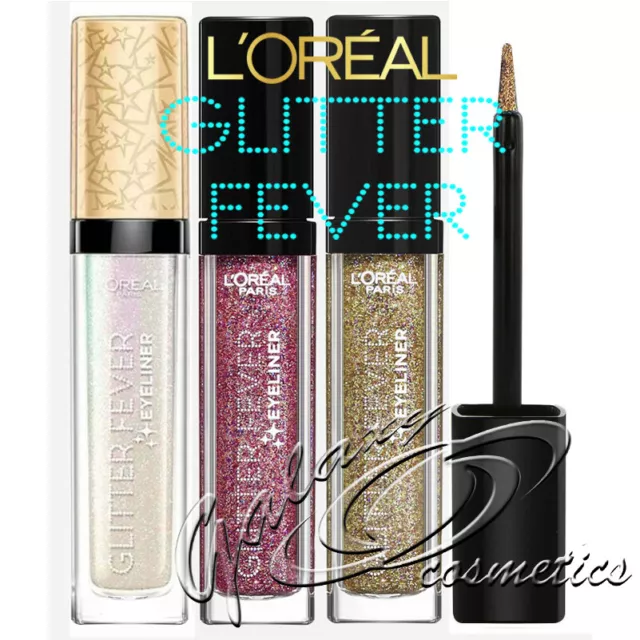 L'Oreal Glitter Fever Liquid Eyeliner with thin brush Sparkly Liner Party Eyes