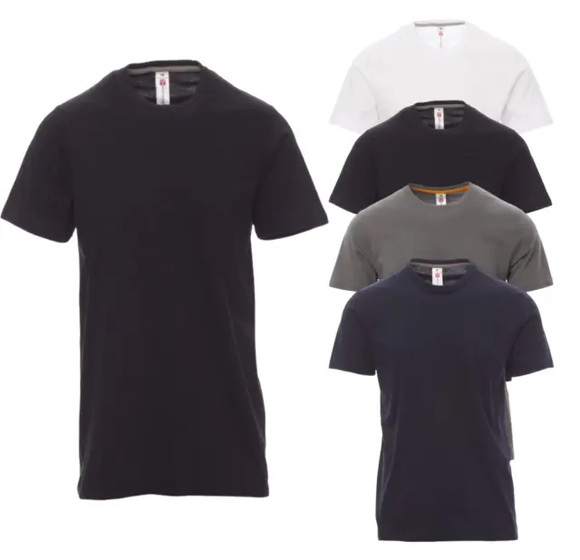 PAYPER SUNSET T-Shirt Maglia Uomo Manica Corta 100% Cotone Maglietta da Lavoro