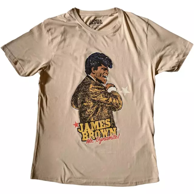 JAMES BROWN Unisex T- Shirt -  Mr Dynamite - Sand  Cotton