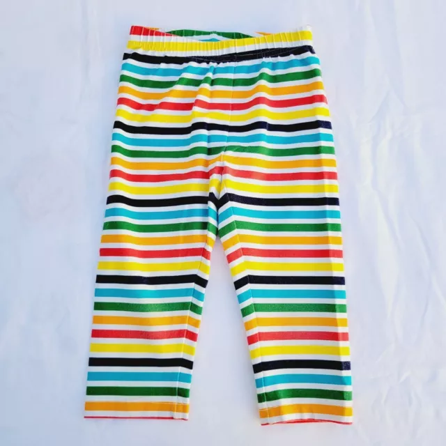 Hanna Andersson Girl's Colorful Rainbow Striped Capri Leggings - 110 (US 5)