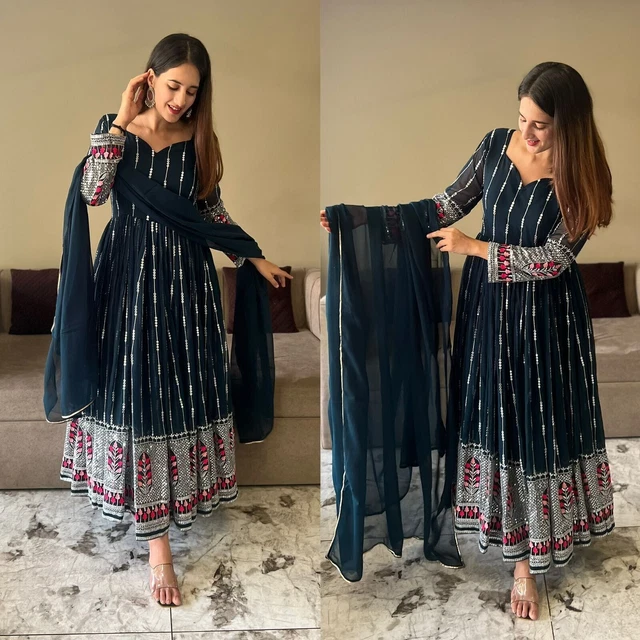 Abito Salwar Kameez Pakistano Indiano Wedding Party Wear Abito Abito...