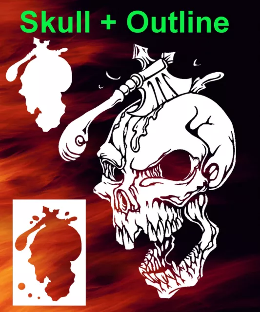 Mini Skull 11 Special Two Layer Airbrush Stencil Spray Vision Template air brush