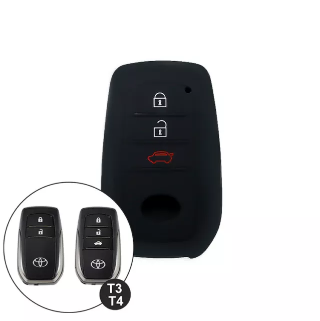 Silikon Cover FOB Schutzhülle für Toyota Keyless Smart Autoschlüssel schwarz