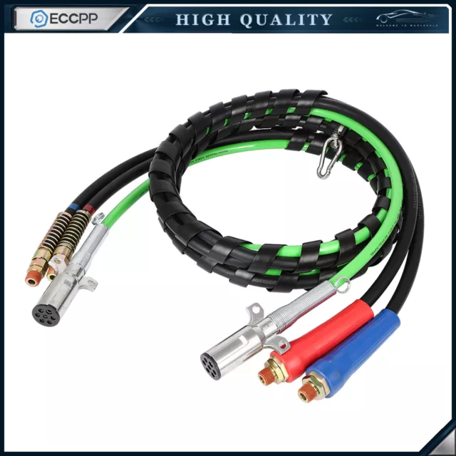 3-in-1 12ft ABS & Air Line Hose Wrap 7 Way Electrical Cable Wrap Semi Trailer