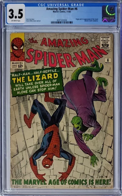 Amazing Spider-Man #6 CGC 3.5 Marvel 1963 Origin & 1st Appearance of the Lizard