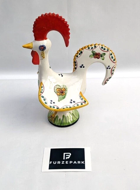 Vintage Hand Painted Ceramic Portugese Cockerel 22cm Tall
