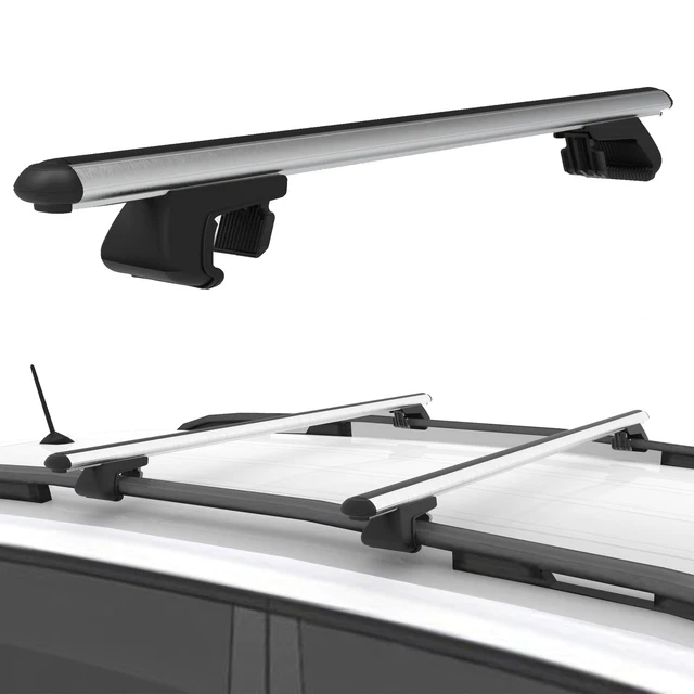 Barres de toit transversales pour Toyota Land Cruiser J200 2005-2021 Alu Gris 2x