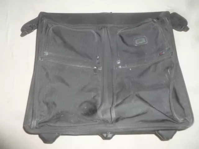 Black Tumi 20"X12"X 28" Long Wheeled Garment Bag Alpha Ballistic Nylon 22032Dh