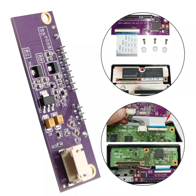 Upgrade SATA Adapter PCB HDD Adaptor Board Converter for PS2 Gaming Purple