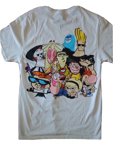 Cartoon Network 90s Character Squad Cast Men's White Vintage Retro Shirt Size M