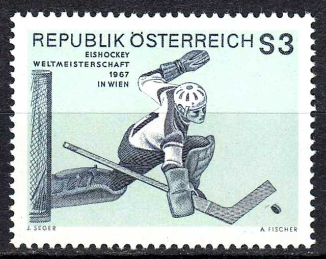 1235 postfrisch Österreich Jahrgang 1967 Eishockey Weltmeisterschaft Wien Sport