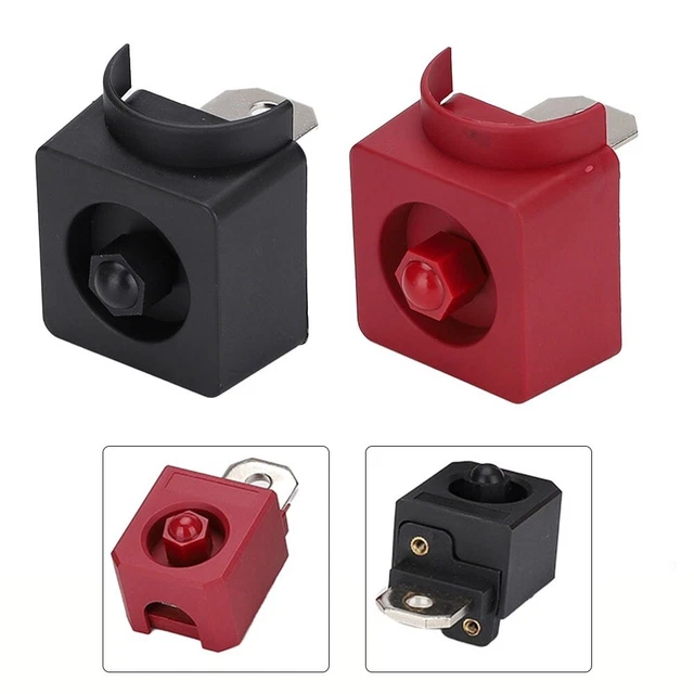 4 Connecteurs De Borne D'amplificateur - Type Poussoir Rapide 36 Mm - Rouge & Noir