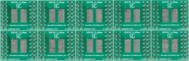 SSOP28, TSSOP28 0.65mm(0.026") to 2 x IDC2x7 - 10 PCS. [UK]