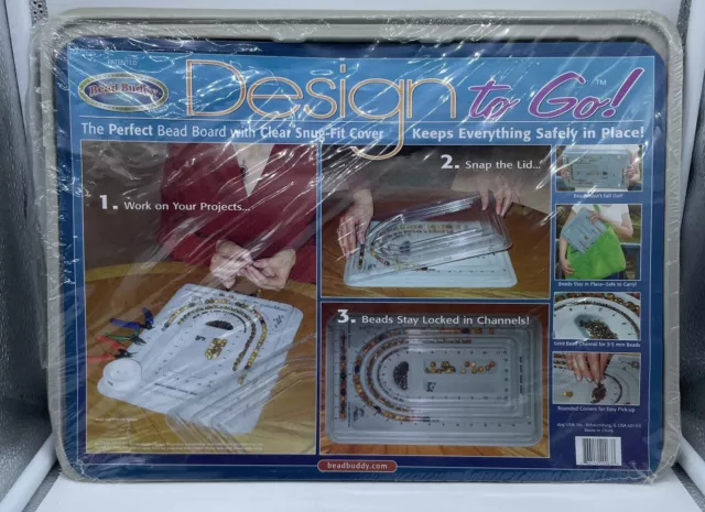 New Bead Buddy Design To Go Board With Clear Snug Fit Cover Jewelry Making New