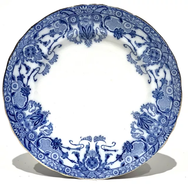 Antique Burgess & Leigh Flow Blue Raleigh Pattern Plate