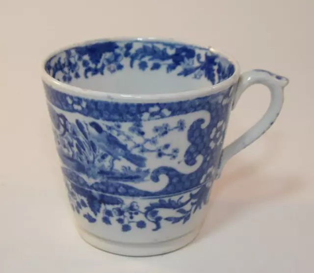 Antique Minton Blue & White Pearlware Coffee Or Custard Cup Early C19th  VGC