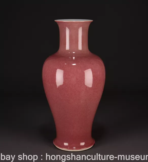 18.8" Kangxi Marked Old China Red Glaze Porcelain Palace Flower Bottle Vase