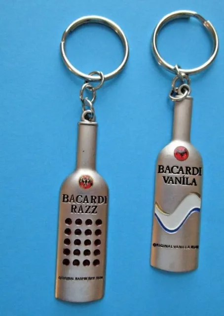 Bicardi Metal Keychain Lot Bicardi Razz and Bicardi Vanilla Brewerianna Barware