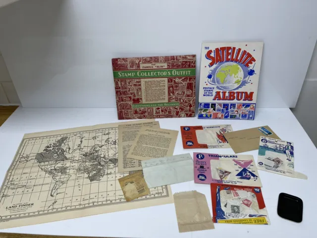 Vintage worldwide stamp collection Satellite album Collectors Outfit