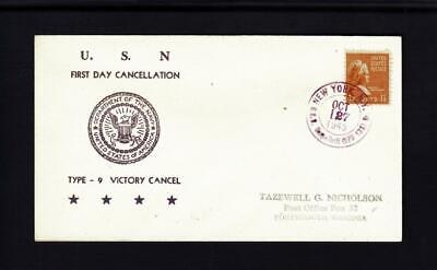 Transport USS CARPELLETTI APD-136 NAVY DAY 1945 Naval Cover (A5201)