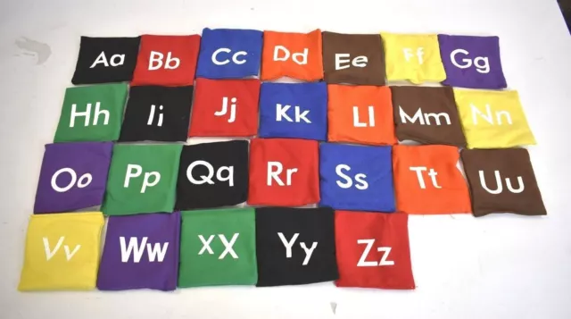 Paquete de 26 bolsas Martin Sports Alphabet Bean multicolores práctica ortográfica AB55