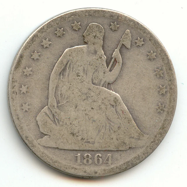1864-S Seated Liberty Half Dollar, Good, Scarce S Mint