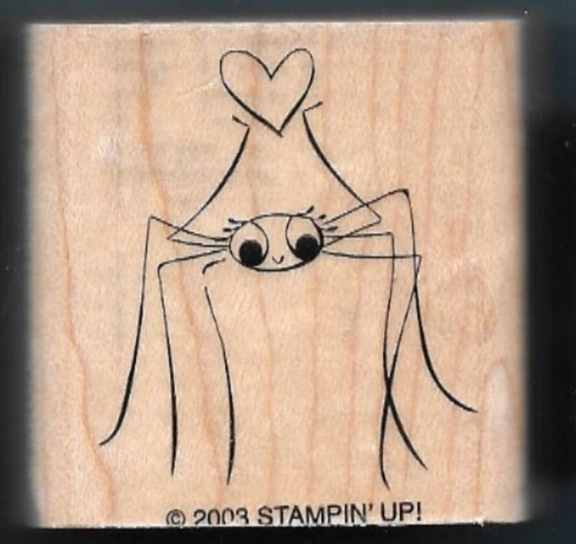 SPIDER HEART Daddy Long Legs ARACHNID LOVE NATURE Stampin Up! wood RUBBER STAMP