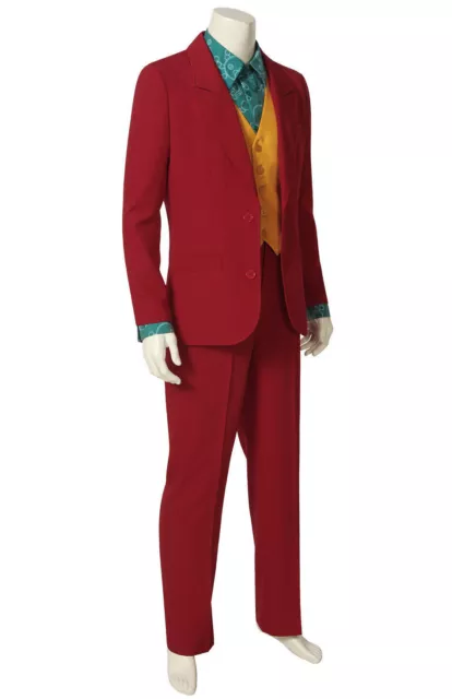 Mens Burgundy Suit 2019 Deluxe Adult Halloween Clown Costume Joker Fancy Dress