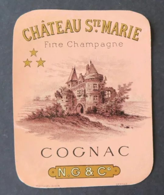 Ancienne étiquette COGNAC CHATEAU Ste MARIE old label