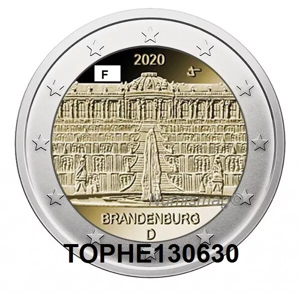 Allemagne 2 Euro Commémorative 2020 "Brandenburg" Atelier F