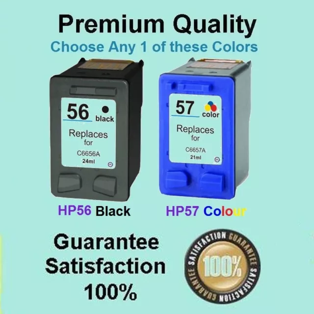 Any 1 x HP 56 57 INK CARTRIDGE Compatible for HP PHOTOSMART 2410 2510 7150 7260