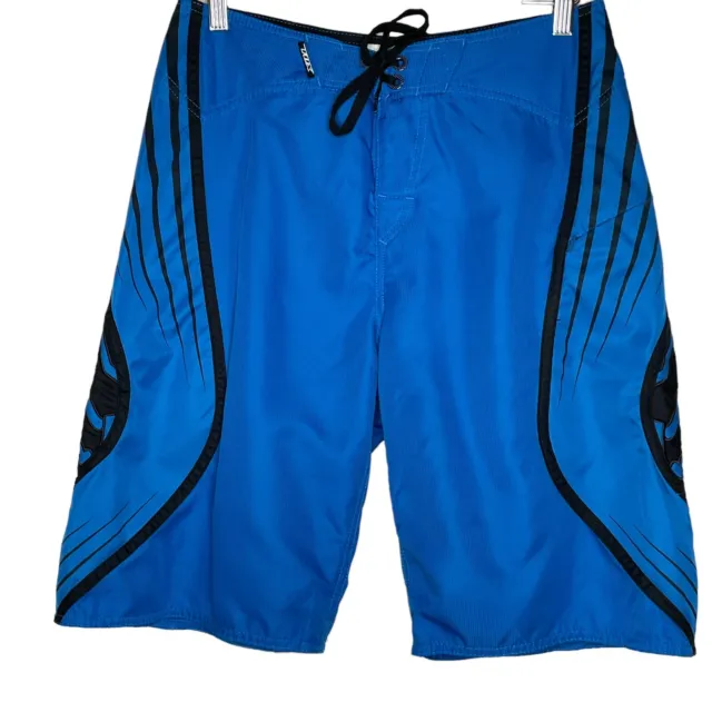 Fox 30 Mens Blue Comfort Drawstring Waist Regular Fit Swimwear Board Shorts