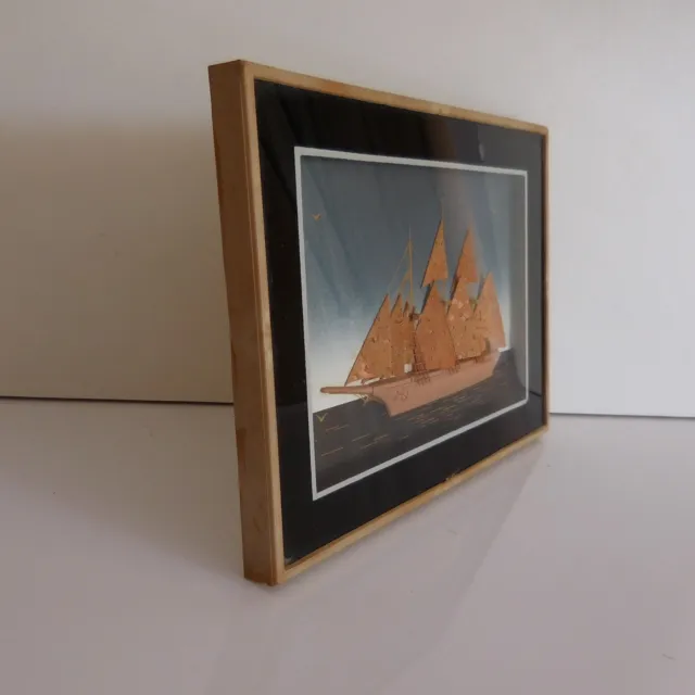 Handmade Art Deco Sailing Boat Frame Board PN France N2832 5