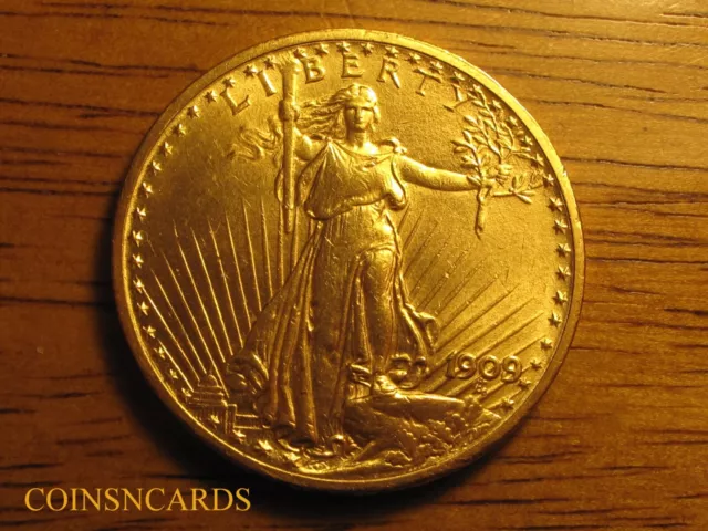 1909/8 $20 Saint Gaudens Double Eagle Gold Overdate Error Uncirculated Scarce!