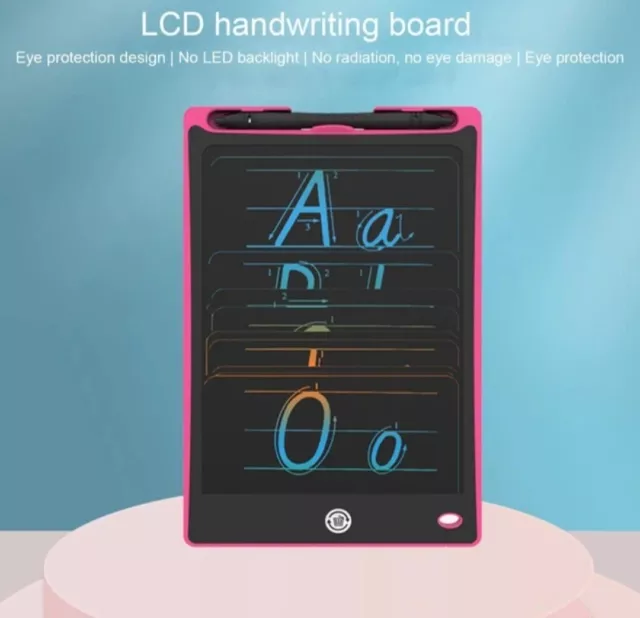 8.8 in LCD Multicolour Screen Smart Writing Board Electronic Drawing Tablet Pink