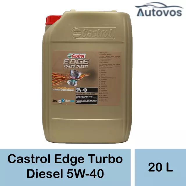 20 Liter Kan Castrol EDGE Turbo Diesel 5W-40 Motoröl MB Renault Ford VW
