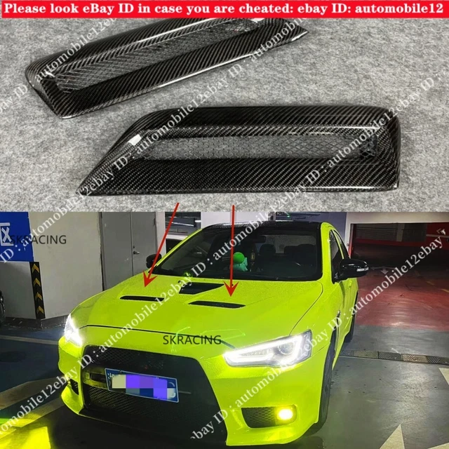 CARBON FIBER Scoop Hood Air Twin Vents Fits Mitsubishi Evolution