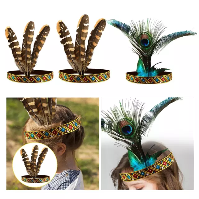 Copricapo indiano copricapo con fascia di piume per capelli