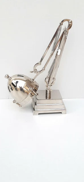 Nautical Industrial Bankers Desk Lamp Matte Silver Table Lamp Light Gift