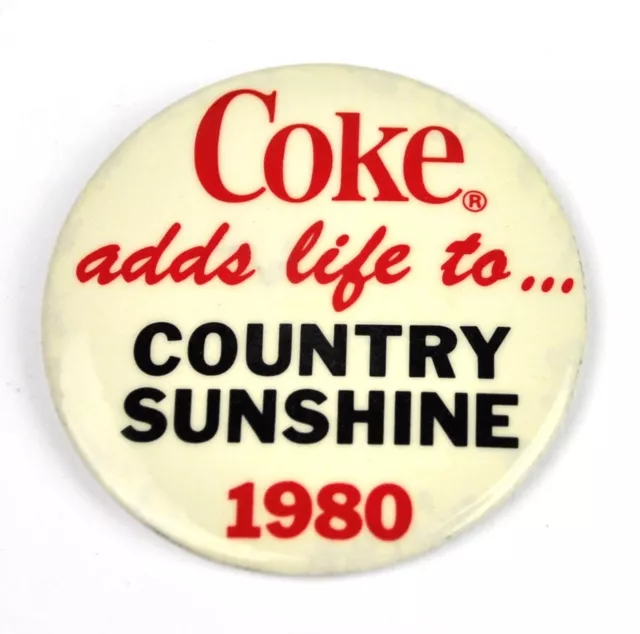 Coca Cola Coke Pin Button Badge Anstecknadel USA 1980 Country Sunshine
