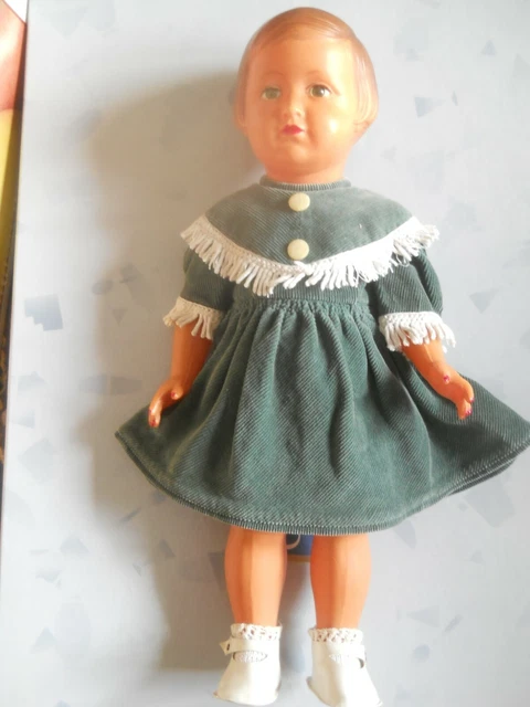 Poupée ancienne Françoise SNF 39 Modes & Travaux, en robe ki Poupée ancienne Françoise SNF 39 Modes & Travaux, en robe ki